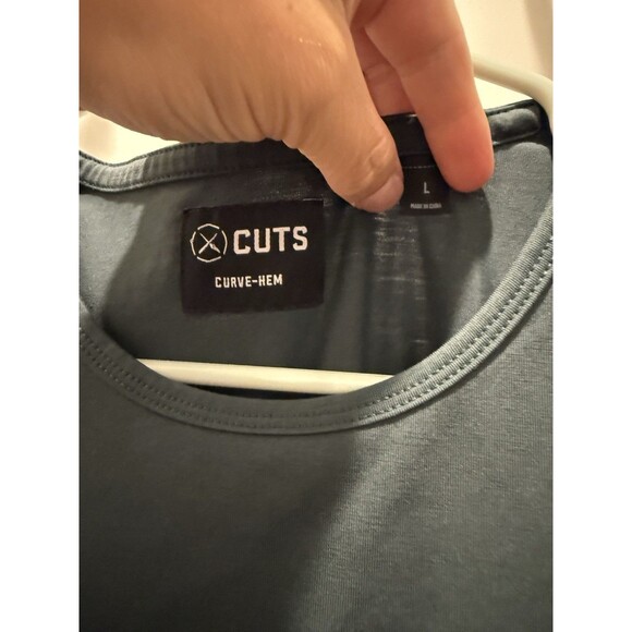 Mens CUTS Curve Hem PYCA PRO Short Sleeve Athletic T Shirt Large Elm Green - Picture 3 of 5